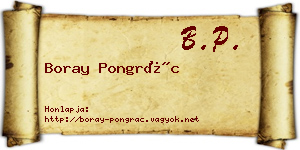 Boray Pongrác névjegykártya